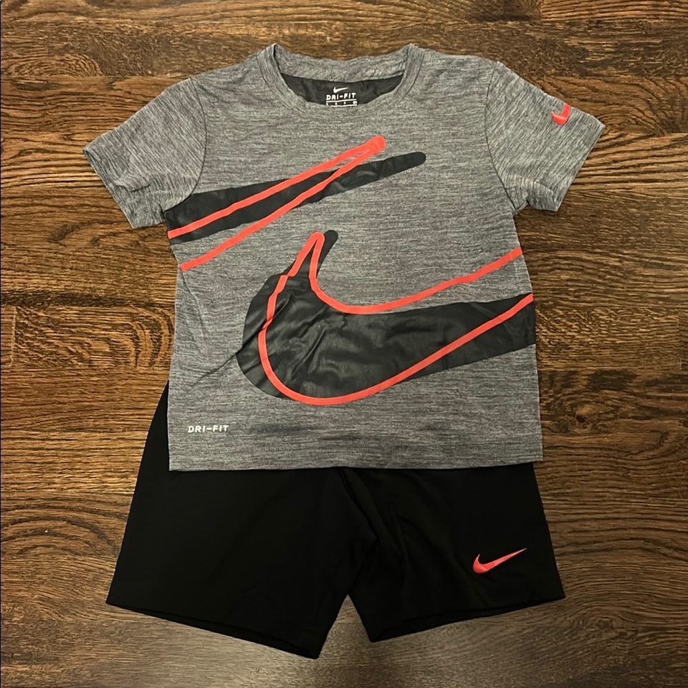 Nike Gray Tee and Black Shorts Set